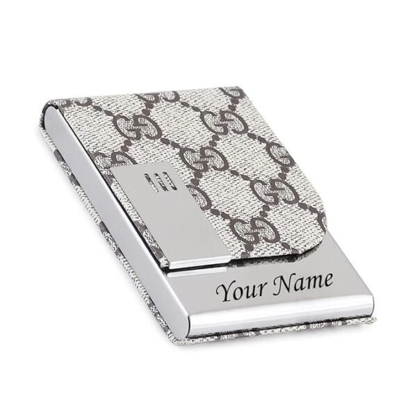FELSTAR Customized/Personalized Card Holder with Name Engraved, PU Leather Professional Business Visiting Card Holder/Credit Card Holders RFID Blocking Men, Corporate Gift for Employees