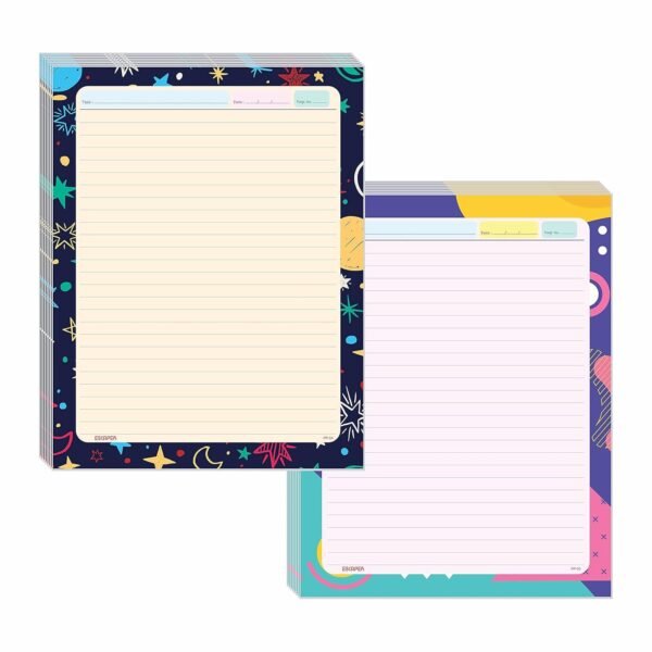 ESCAPER Sky & Abstract Themes Project Papers - Combo Pack of 50, A4 Sheets (Ruled One Side), Perfect for School Projects, Office Presentations and Creative Artwork