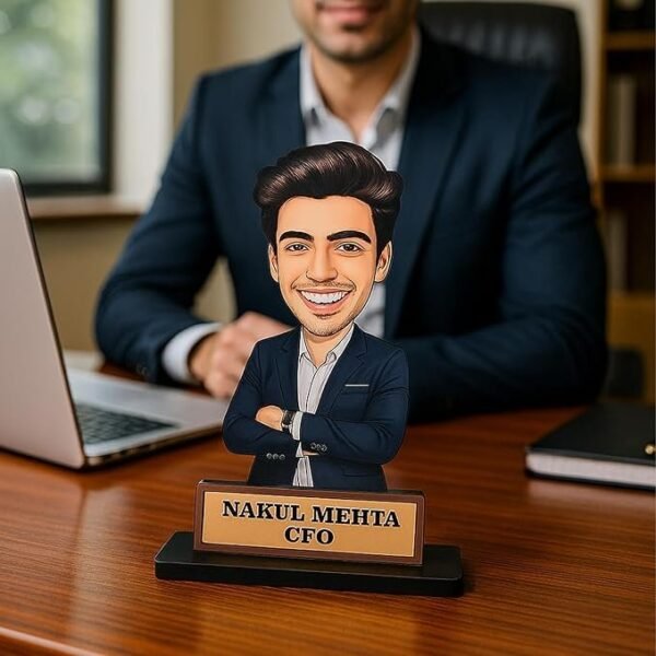 Personalized IT Professional Caricature Gift Workaholic Desk Avatar Birthday Gift for Husband Boyfriend Friend Office Colleague Corporate Gift for Men (Corporate Man, 10 Inches)