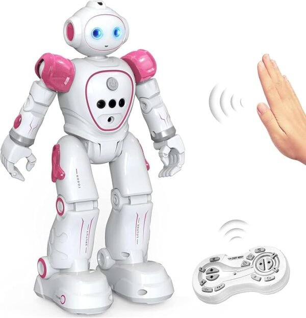 RC Robot Toy, Moving, Pink, Children's Toy, Sing, Dance, Rechargeable, Hand Vibration Control, Infrared Controller, Birthday Gift for Girls