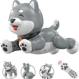 Robot Dog Toy, Moving, Multifunctional, Infrared Remote Control, Music, Dance, Touch Response, Simple Programming, USB Charging, For Boys, Birthday Gift, Elementary School Student (Hasky)