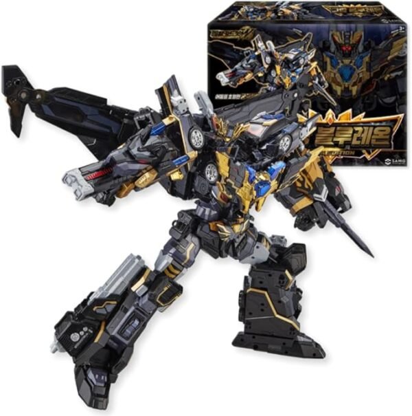 Metal Cardbot W Grand Blue Leon Dark Edition METAL CARDBOT W GRAND BLUELEON DARK EDITION Korean Robot Transforming Robot Kids Toy Gift